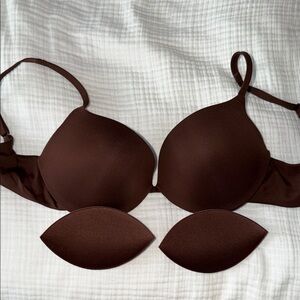 Skims Espresso removable Padded Bra